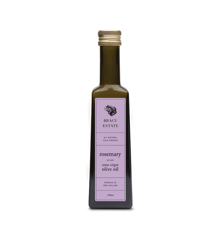 BRACU ESTATE  ROSEMARY INFUSED EXTRA VIRGIN OLIVE OIL 250MLS