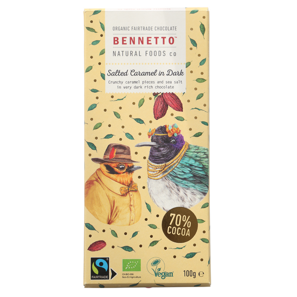 BENNETTOS SALTED CARAMEL IN DARK CHOCOLATE 100G